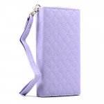 Wholesale Samsung Galaxy S3 S4 S5 Universal Flip Leather Wallet Case with Strap (Purple)
